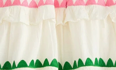 Mini Boden Kids' Cotton Tiered Midi Skirt In White