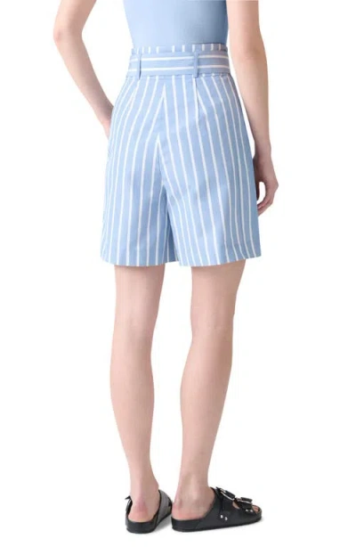 Akris Punto Fiorellina Belted Stripe Bermuda Shorts