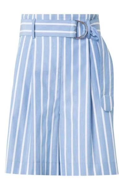Akris Punto Fiorellina Belted Stripe Bermuda Shorts