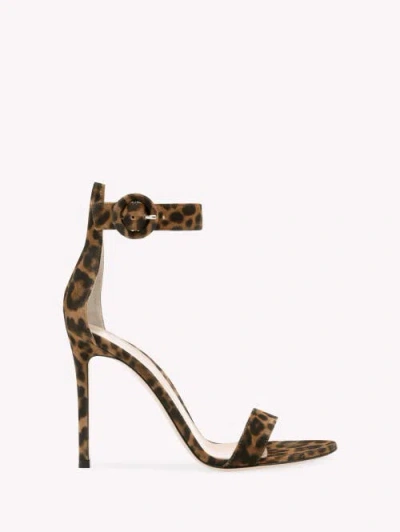Gianvito Rossi Portofino 105 Sandal In Animal Print