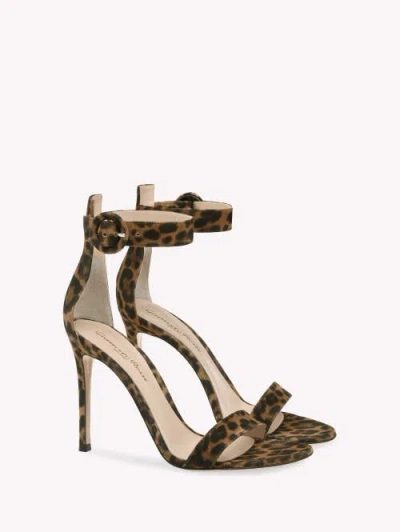 Gianvito Rossi Portofino 105 Sandal In Animal Print