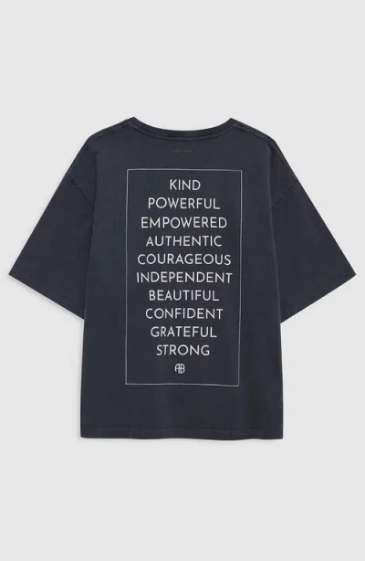 Anine Bing Rudy T-shirt In Black Cotton In Blue