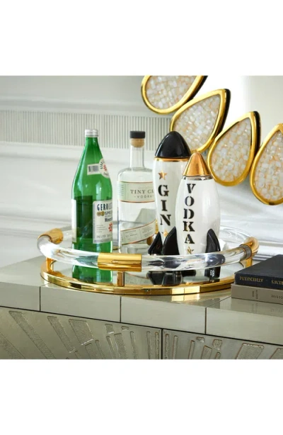 Jonathan Adler Jacques Round Tray In Gold