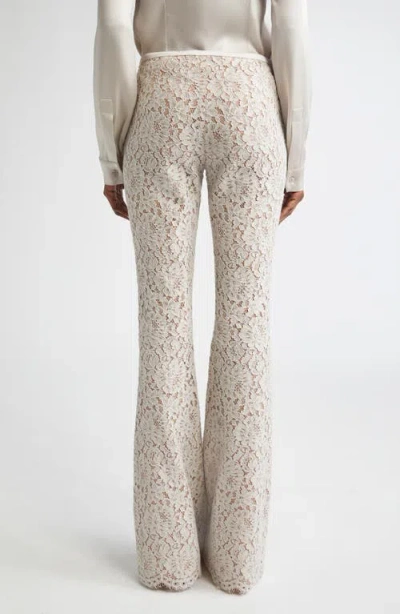 Michael Kors Collection Floral Lace Bootleg Pants In Neutral
