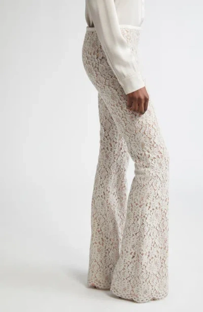 Michael Kors Collection Floral Lace Bootleg Pants In Neutral