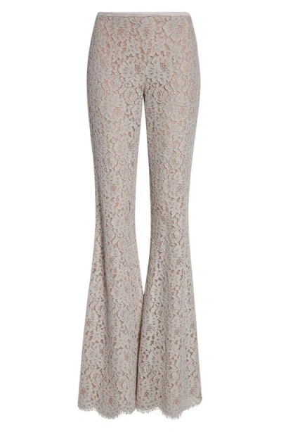 Michael Kors Collection Floral Lace Bootleg Pants In Neutral