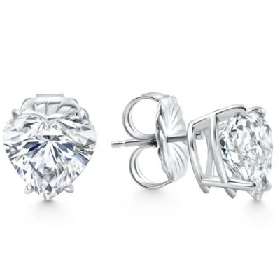 Bliss Diamond Certified 6ct Tw Heart Shape Diamond Studs 14k Gold Lab Grown