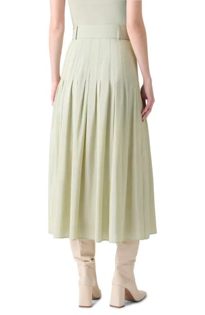 Akris Punto Belted Pleated Midi Skirt In Green
