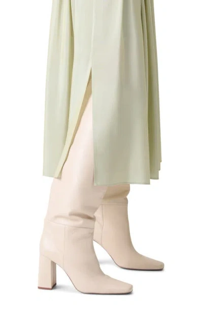 Akris Punto Belted Pleated Midi Skirt In Green