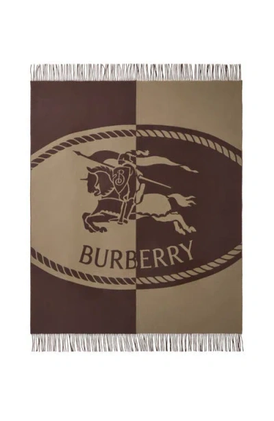 Burberry Knight Stamp Wool Blanket In Multi