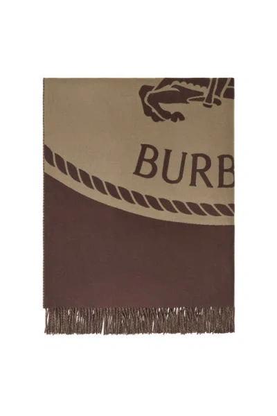 Burberry Knight Stamp Wool Blanket In Multi