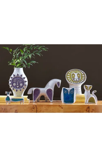 Jonathan Adler Glass Menagerie Dachshund Sculpture In Blue