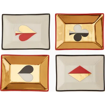 Jonathan Adler Dealer's Choice Petite Trays Set Of Four In Multi
