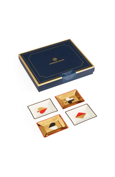 Jonathan Adler Dealer's Choice Petite Trays Set Of Four In Multi
