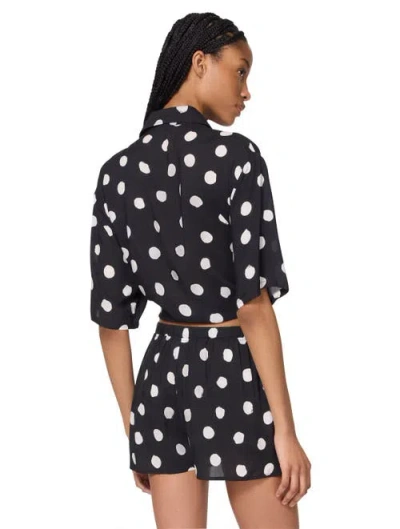 Kate Spade New York Dot Print Cover Up Shirt In Black