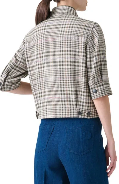 Akris Punto Cotton-blend Check Short Jean Jacket In Neutral