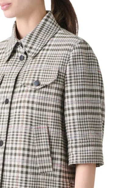 Akris Punto Cotton-blend Check Short Jean Jacket In Neutral