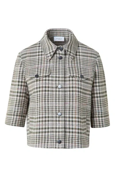 Akris Punto Cotton-blend Check Short Jean Jacket In Neutral