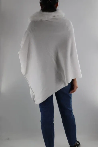 La Fiorentina Embellished Poncho With Faux Fur Collar