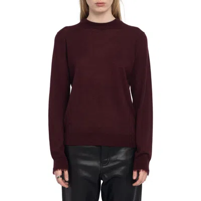 Zadig & Voltaire Ivy Crewneck Cashmere Sweater In Burgundy