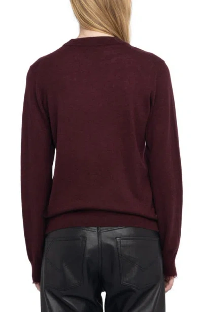 Zadig & Voltaire Ivy Crewneck Cashmere Sweater In Burgundy