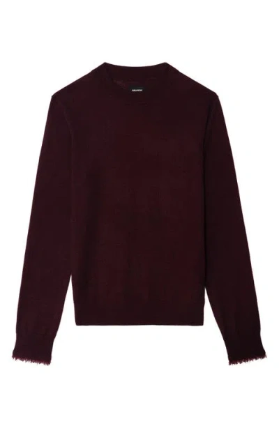 Zadig & Voltaire Ivy Crewneck Cashmere Sweater In Burgundy