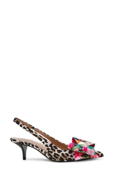 Betsey Johnson Claira Pointed Toe Slingback Pump In Animal Print