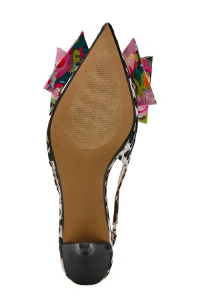 Betsey Johnson Claira Pointed Toe Slingback Pump In Animal Print