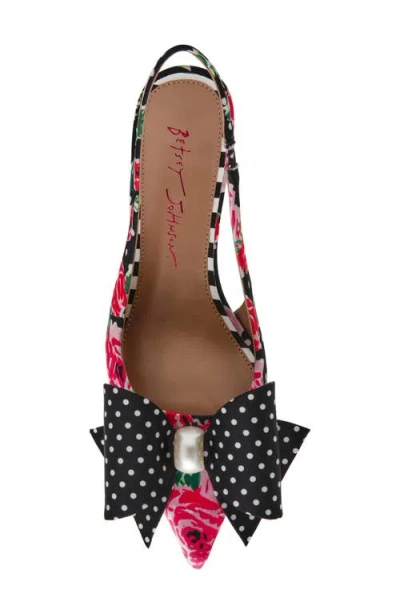 Betsey Johnson Claira Pointed Toe Slingback Pump In Multi