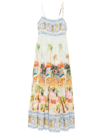 Farm Rio Womens Aracati Multicolor Aracati Shoulder-straps Cotton-blend Maxi Dress In Multi