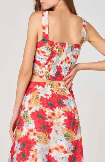 Astr The Label Floral Print Crop Top In Red