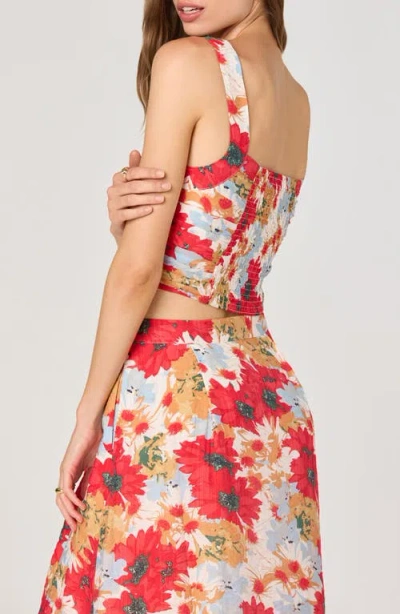 Astr The Label Floral Print Crop Top In Red
