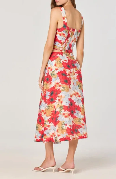 Astr The Label Floral Print Crop Top In Red