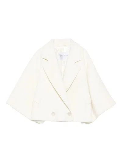 Max Mara Galea Wool And Cashmere Peacoat In Neutral