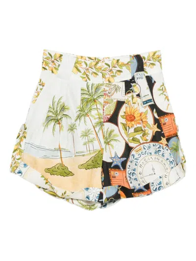 Farm Rio Latin Trip Scarves Shorts In Multi