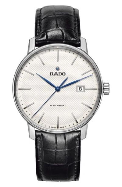 Rado Coupole Classic Automatic Embossed Leather Strap Watch, 41mm