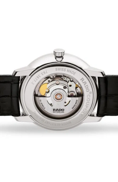 Rado Coupole Classic Automatic Embossed Leather Strap Watch, 41mm