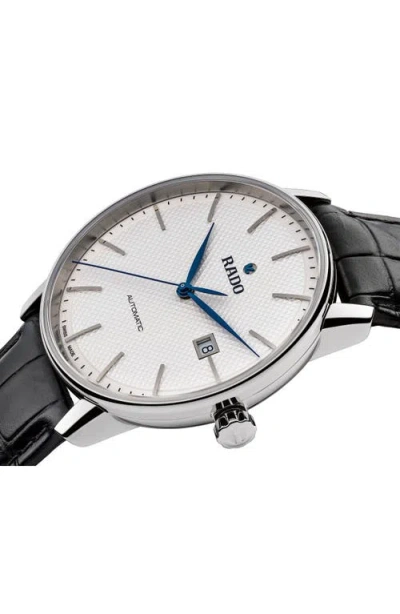 Rado Coupole Classic Automatic Embossed Leather Strap Watch, 41mm