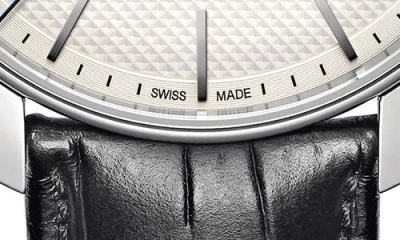 Rado Coupole Classic Automatic Embossed Leather Strap Watch, 41mm