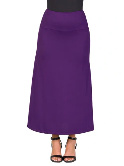 24seven Comfort Apparel Elastic Waist Maxi Skirt