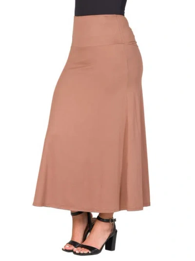 24seven Comfort Apparel Maternity Elastic Waist Maxi Skirt