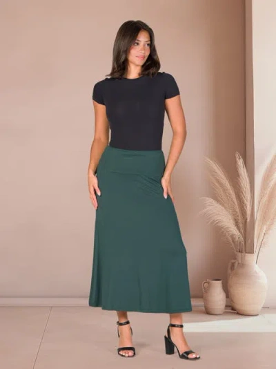 24seven Comfort Apparel Elastic Waist Maxi Skirt