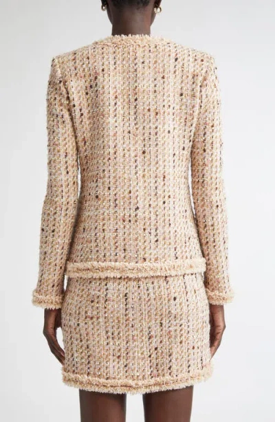 St John St. John Collection Susan Fringe Trim Metallic Tweed Jacket