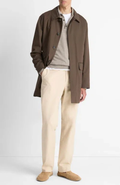 Vince Lightweight Car Coat In Brown