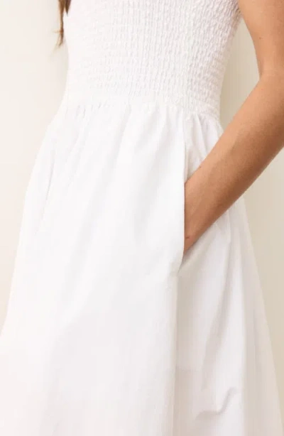 Marine Layer Selene Fit & Flare Eyelet Embroidered Sundress In White
