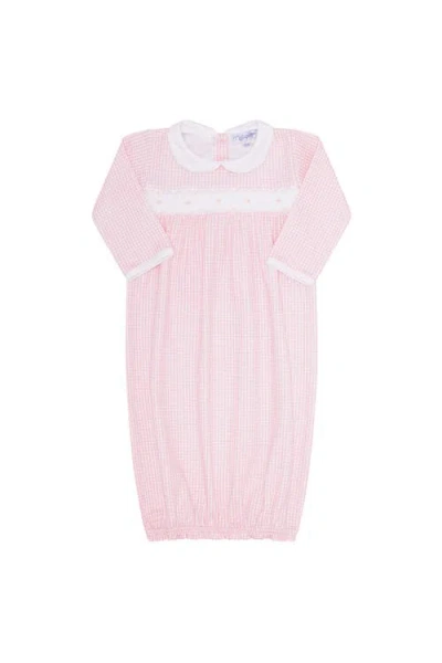 Nellapima Pink Gingham Smocked Gown In Pink