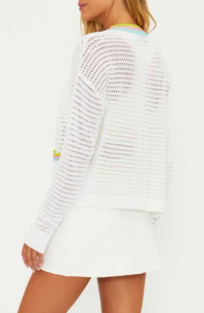 Beach Riot Gene Open Stitch Cotton Cardigan In Multi
