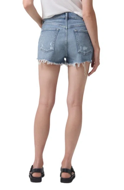 Citizen Of Humanity Citizens Of Humanity Annabelle High Waist Cutoff Denim Shorts In Blue