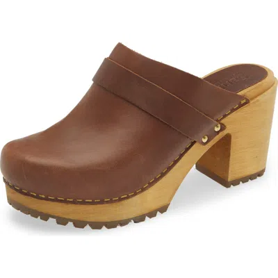 Sanita Peleni Block Heel Clog In Brown