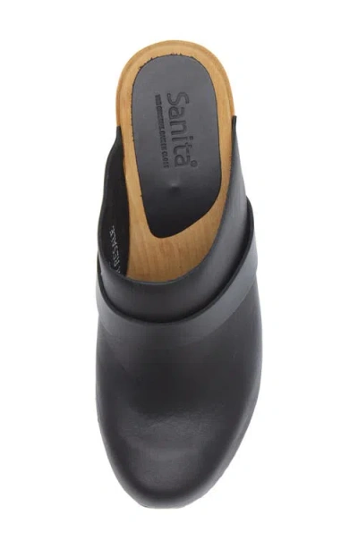 Sanita Peleni Block Heel Clog In Black